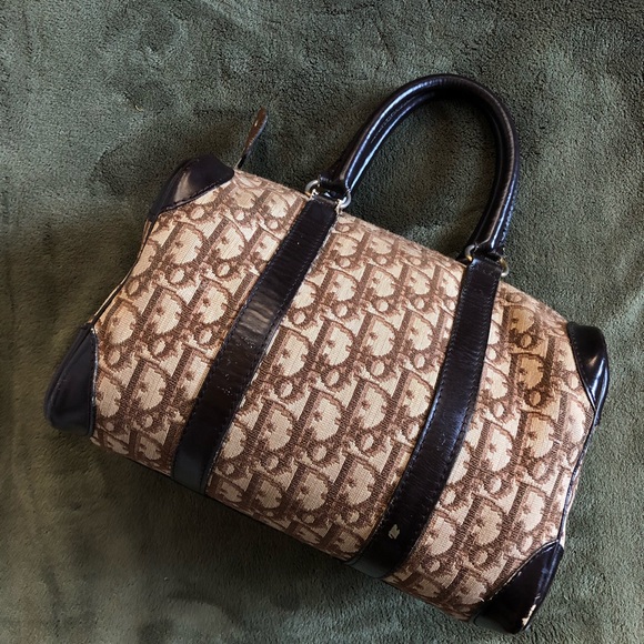 CHRISTIAN DIOR Monogram Trotter Boston Bag in Brown Canvas & Leather - Picture 2 of 15